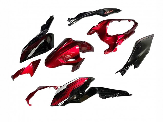 2018-2024 Kawasaki Z400 Motorcycle Fairings - Candy Red Glossy Black