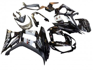 Cheap 2010-2016 Kawasaki Z1000SX Motorcycle Fairings - Glossy Black Gold White Mobil West