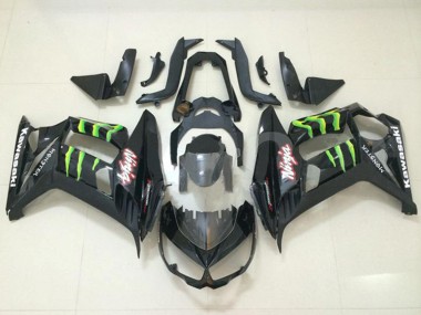 Cheap 2010-2016 Kawasaki Z1000SX Motorcycle Fairings - Glossy Black Green Monster
