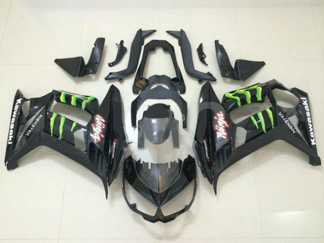 2010-2016 Kawasaki Z1000SX Motorcycle Fairings - Glossy Black Green Monster