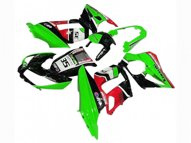 2010-2016 Kawasaki Z1000SX Motorcycle Fairings - Green Red Glossy Black Elf 35