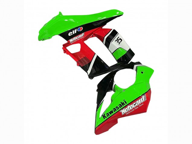 2010-2016 Kawasaki Z1000SX Motorcycle Fairings - Green Red Glossy Black Elf 35