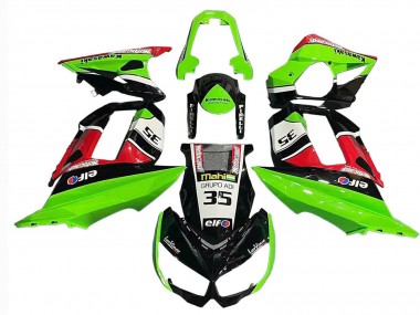 Cheap 2010-2016 Kawasaki Z1000SX Motorcycle Fairings - Green Red Glossy Black Elf 35