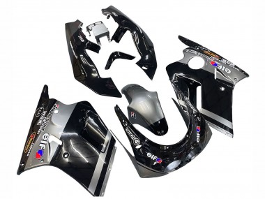 Cheap 1989-1990 Kawasaki ZXR250 Motorcycle Fairings - Glossy Black Grey Elf Touch4 Bridgestone