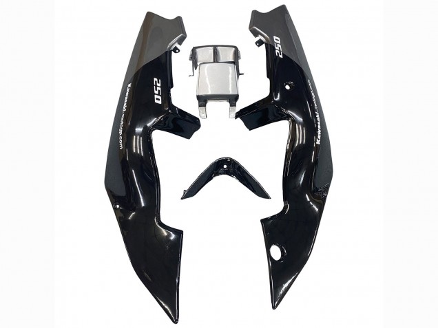 1989-1990 Kawasaki ZXR250 Motorcycle Fairings - Glossy Black Grey Elf Touch4 Bridgestone