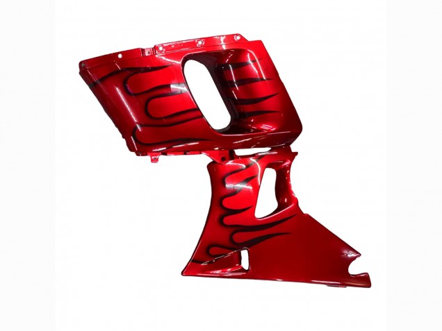 1998-2003 Kawasaki ZZR600 Motorcycle Fairings - Red with Black Flame