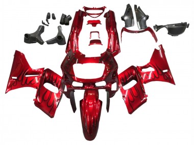 Cheap 1998-2003 Kawasaki ZZR600 Motorcycle Fairings - Red with Black Flame