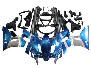 Cheap 1993-2007 Kawasaki ZZR400 Motorcycle Fairings - Blue Silver Black
