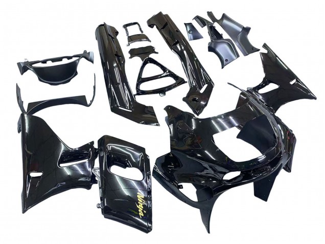 1993-2007 Kawasaki ZZR400 Motorcycle Fairings - Glossy Black Gold Ninja