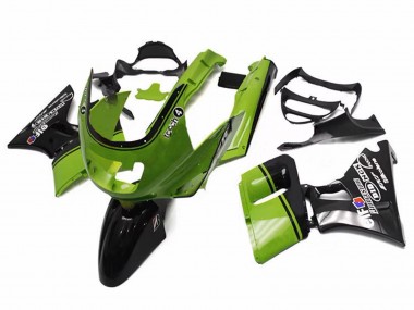 Cheap 1998-2003 Kawasaki ZZR600 Motorcycle Fairings - Green Glossy Black Elf Touch4 Bridgestone