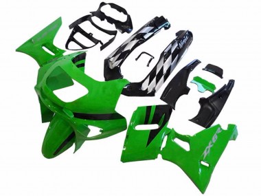 Cheap 1998-2003 Kawasaki ZZR600 Motorcycle Fairings - Green Glossy Black