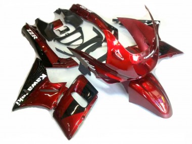 Cheap 1998-2003 Kawasaki ZZR600 Motorcycle Fairings - Red Glossy Black