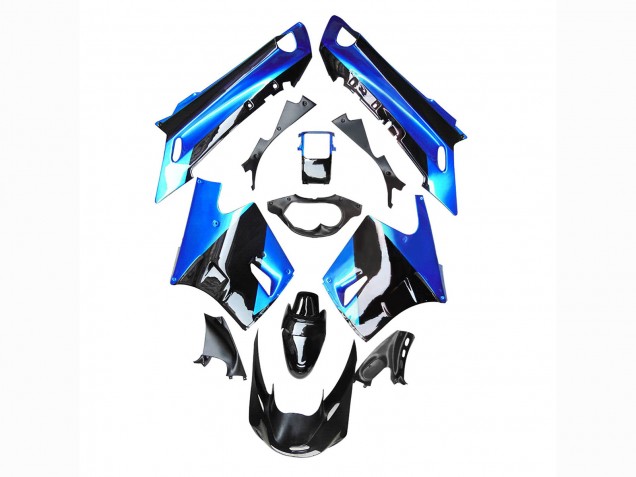 1990-1992 Kawasaki ZZR1100 Motorcycle Fairing - Blue Glossy Black