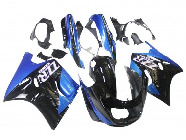 Cheap 1990-1992 Kawasaki ZZR1100 Motorcycle Fairings - Blue Glossy Black
