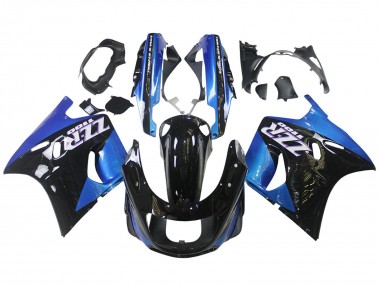 Cheap 1990-1992 Kawasaki ZZR1100 Motorcycle Fairings - Blue Glossy Black