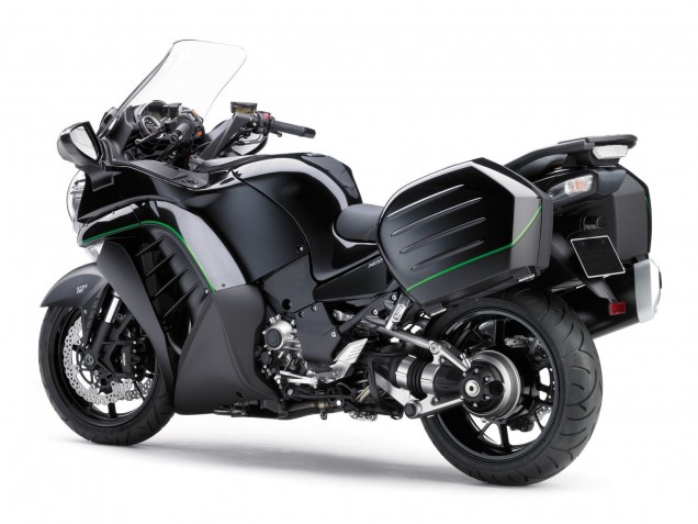 2007-2009 Kawasaki GTR1400/ZG1400 Motorcycle Fairings - Matte Black Green Line