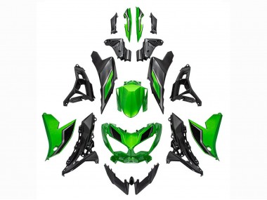 Cheap 2022-2025 Kawasaki Versys 650 Motorcycle Fairings - Green Glossy Black