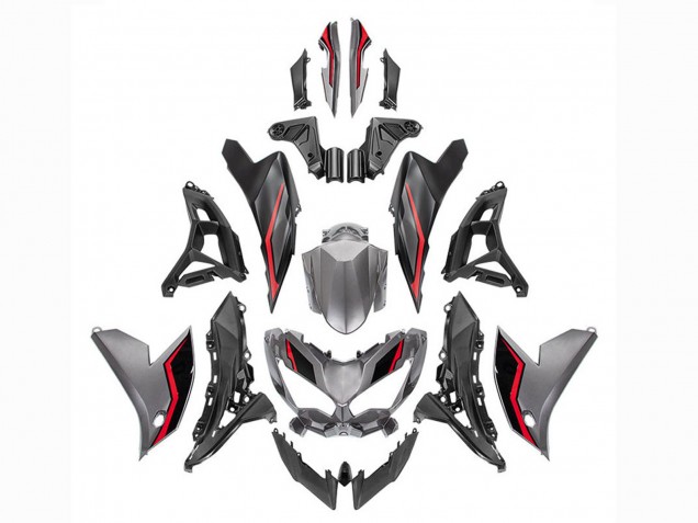 2022-2025 Kawasaki Versys 650 Motorcycle Fairings - Grey Red Black