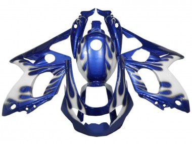Cheap 1996-2007 Yamaha YZF600R Thundercat Motorcycle Fairings - Blue White Silver Flame