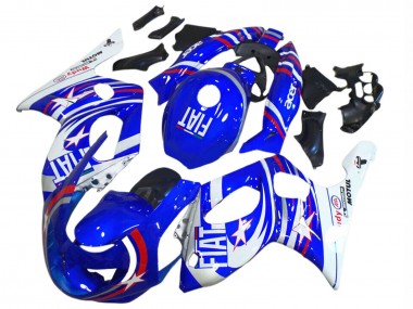 Cheap 1996-2007 Yamaha YZF600R Thundercat Motorcycle Fairings - Blue White Silver Red Fiat Motul