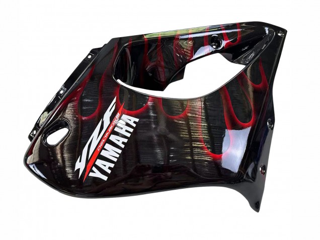 1997-2007 Yamaha YZF 1000R Thunderace Motorcycle Fairings - Black with Dark Red Flame