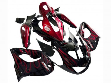 Cheap 1997-2007 Yamaha YZF 1000R Thunderace Motorcycle Fairing Kits - Black with Red Flame