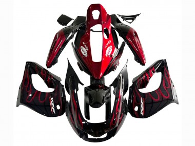 Cheap 1997-2007 Yamaha YZF 1000R Thunderace Motorcycle Fairing Kits - Black with Red Flame