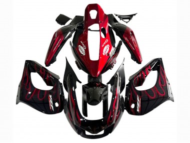 Cheap 1997-2007 Yamaha YZF 1000R Thunderace Motorcycle Fairing Kits - Black with Red Flame