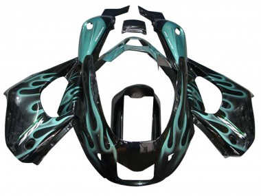 Cheap 1997-2007 Yamaha YZF 1000R Thunderace Motorcycle Fairings - Glossy Black with Blue Flame
