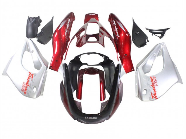 1997-2007 Yamaha YZF 1000R Thunderace Motorcycle Fairings - Red Silver Thunderace