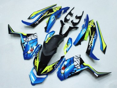 Cheap 2017-2021 Yamaha XMAX300 Motorcycle Fairings - Blue Yellow Black Shark 46