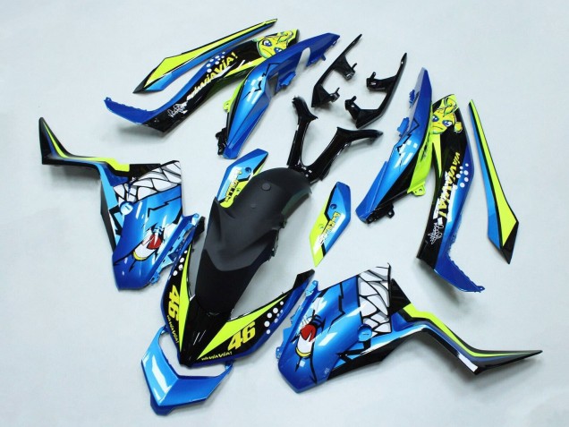 2017-2021 Yamaha XMAX300 Motorcycle Fairings - Blue Yellow Black Shark 46