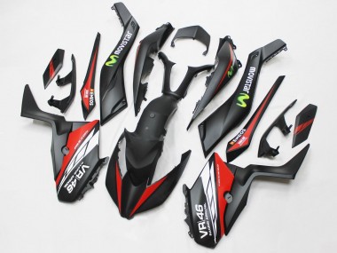 Cheap 2017-2021 Yamaha XMAX300 Motorcycle Fairings - Matte Black Red MoviStar ENEOS 46