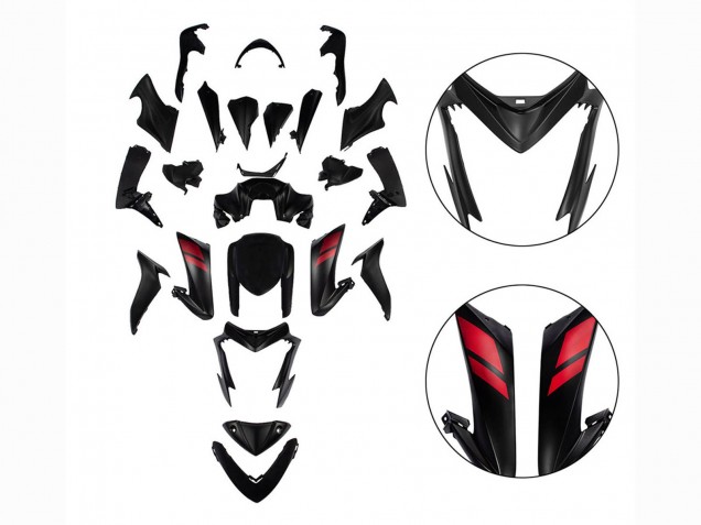 2015-2020 Suzuki GSX-S 1000 Motorcycle Fairings - Black with Red