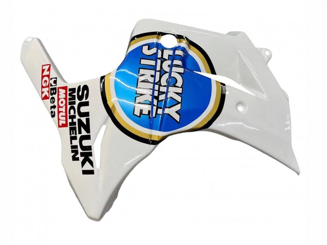 2003-2013 Suzuki SV650 Motorcycle Fairings - White Blue Lucky Strike Motul