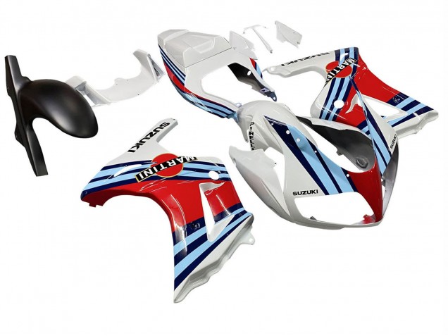2003-2013 Suzuki SV650 Motorcycle Fairings - White Red Blue Martini