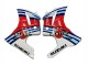 2003-2013 Suzuki SV650 Motorcycle Fairings - White Red Blue Martini