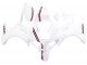 2003-2013 Suzuki SV650 Motorcycle Fairings - White with Dark Red Lines