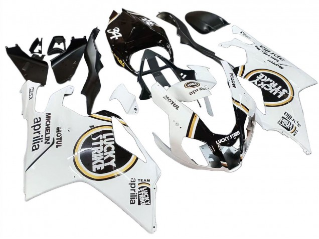 2003-2006 Aprilia RSV1000 Motorcycle Fairings - White Black Lucky Strike Motul Michelin