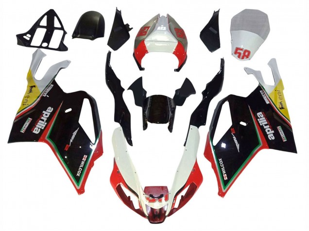 2003-2006 Aprilia RSV1000 Motorcycle Fairings - White Black Red Yellow 58