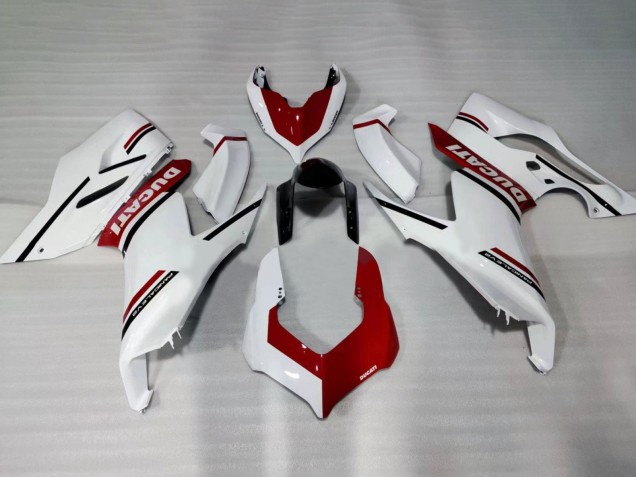 2020-2024 Ducati Panigale V2 Motorcycle Fairings - White Red Glossy Black