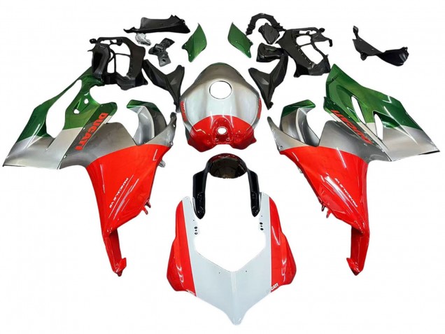2020-2024 Ducati Panigale V2 Motorcycle Fairings - Silver Red Green