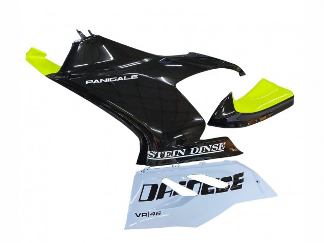 2020-2024 Ducati Panigale V2 Motorcycle Fairings - White Lime Green Glossy Black Stein Dinse VR 46