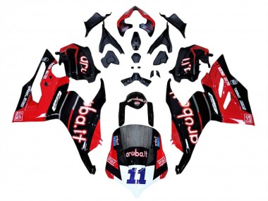 Cheap 2018-2019 Ducati Panigale V4 V4S Motorcycle Fairings - Red Glossy Black Aruba 11