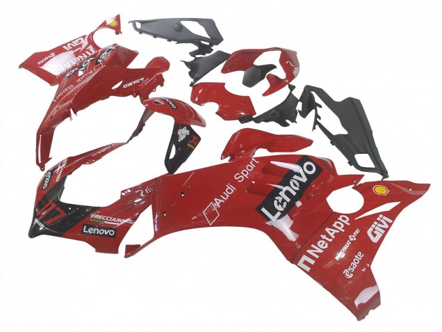 2020-2021 Ducati Panigale V4 V4S Motorcycle Fairing - Red Glossy Black Lenovo 117
