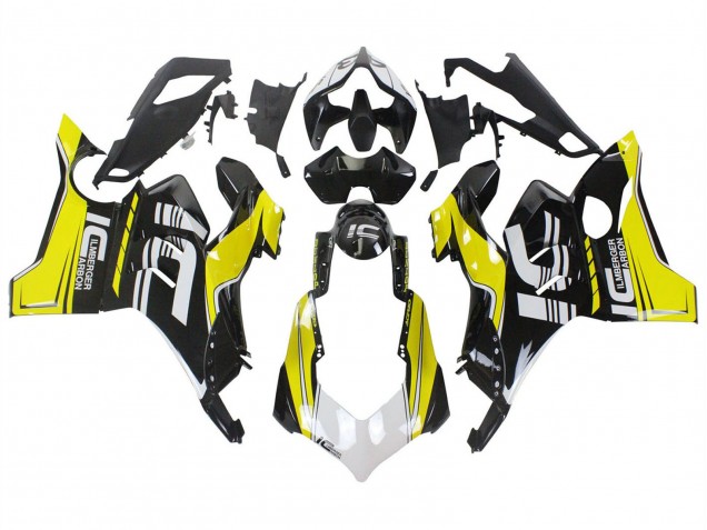 2020-2021 Ducati Panigale V4 V4S Motorcycle Fairings - Yellow White Glossy Black