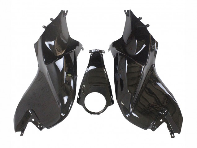 2005-2010 BMW K1200S Motorcycle Fairings - Glossy Black Matte Black Blue Lines