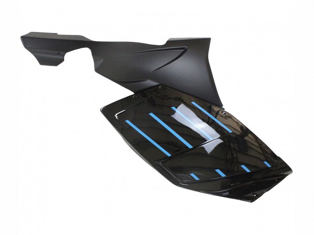 2005-2010 BMW K1200S Motorcycle Fairings - Glossy Black Matte Black Blue Lines