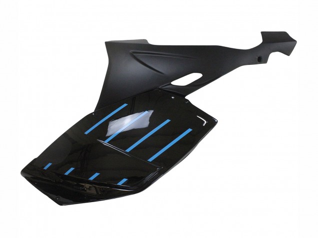 2005-2010 BMW K1200S Motorcycle Fairings - Glossy Black Matte Black Blue Lines