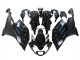 2005-2010 BMW K1200S Motorcycle Fairings - Glossy Black Matte Black Blue Lines
